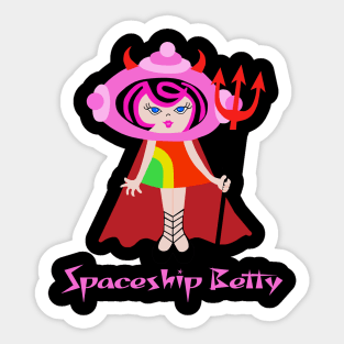 Spaceship Betty is a Devil Sticker